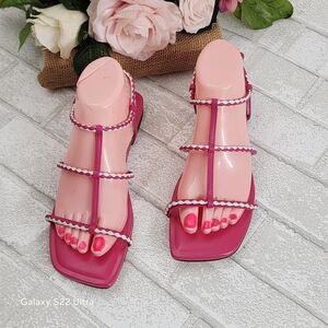 Pink Strappy Sandals